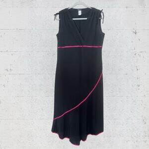 VTG Y2K Taboo Babydoll Asymmetrical Maxi Dress 2X Fairy Goth Black Pink